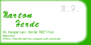 marton herde business card